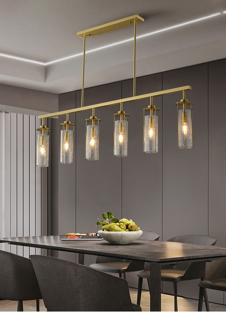 Antique Gold Chandelier with Amber Glass Shades